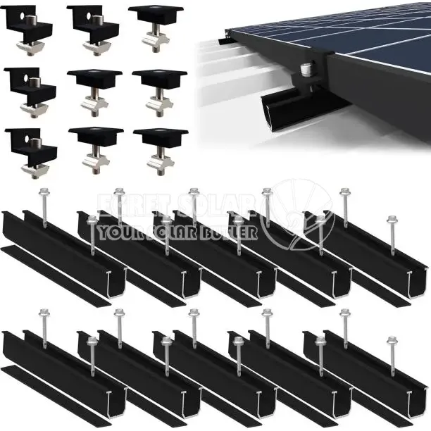 Solar Black U Rail System Kit Solar Black U Rail System Kit